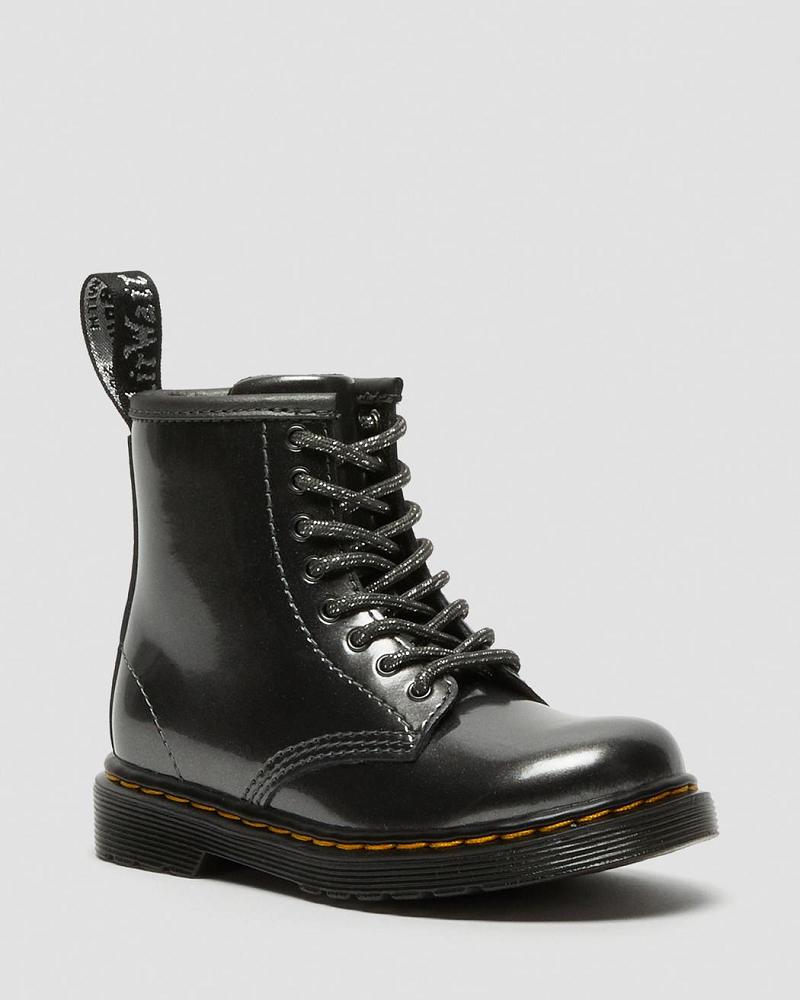 Dr Martens Toddler 1460 Metallic Snørestøvler Børn Grå | DK 697KOR